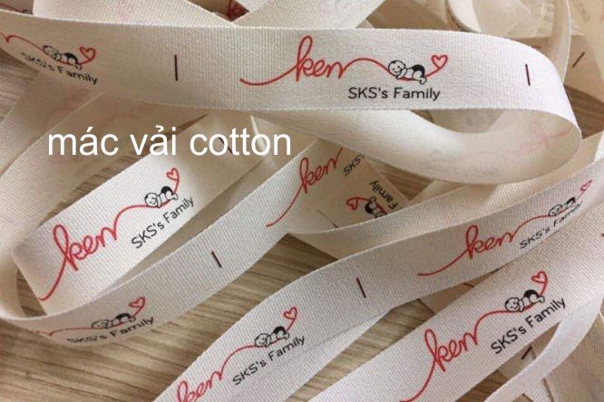 Dệt thêu tem nhãn mác vải cotton
