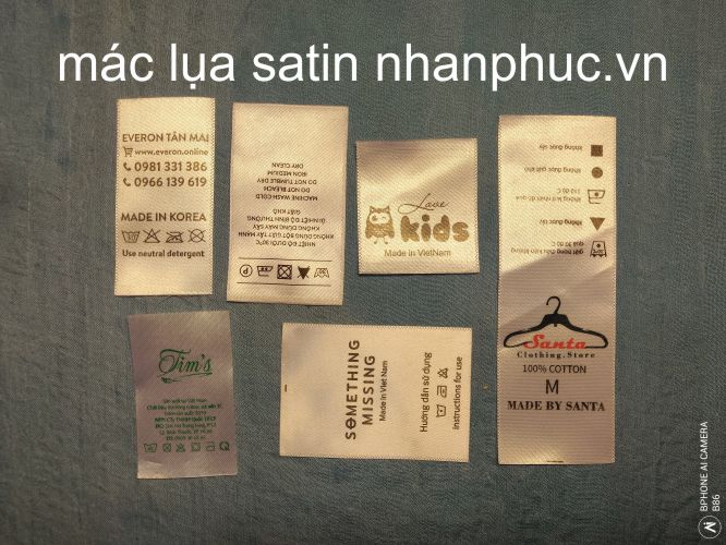 in tem nhãn mác vải lụa satin giá rẻ hàng shop đẹp ở tại Hà Nội