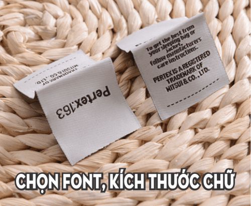 Hướng dẫn chọn phông font chữ và kích thước chữ cho tem nhãn mác dệt vải