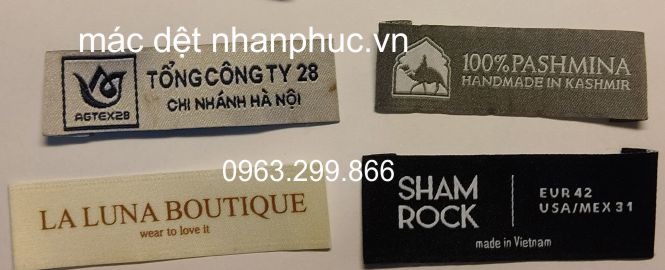 Tem nhãn mác cổ áo cạp quần vải dệt Nhân Phúc giá rẻ ở tại Hà Nội