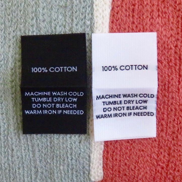 Nhân Phúc in dệt nhãn mác thành phần 100% Cotton giặt là đính sườn